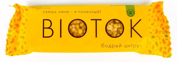 Изображение товара Батончик мюсли Biotok бодрый цитрус 30г Батончик мюсли Biotok бодрый цитрус 30г фотография
